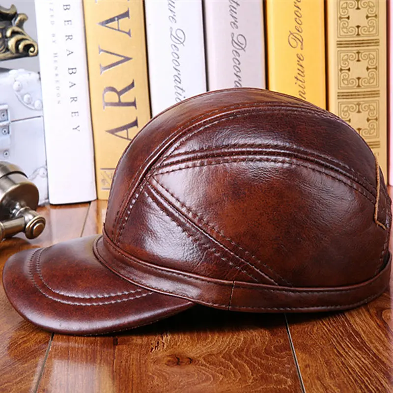 Кепка из натуральной воловьей кожи фабричная бейсболка коровьей для мужчин