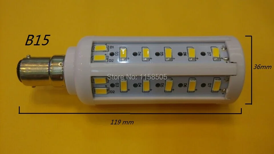 Горячая продажа!! 5 шт. 15 Вт B15 LED Кукуруза Лампочка 50 SMD Cree Чип СВЕТОДИОДНЫЙ