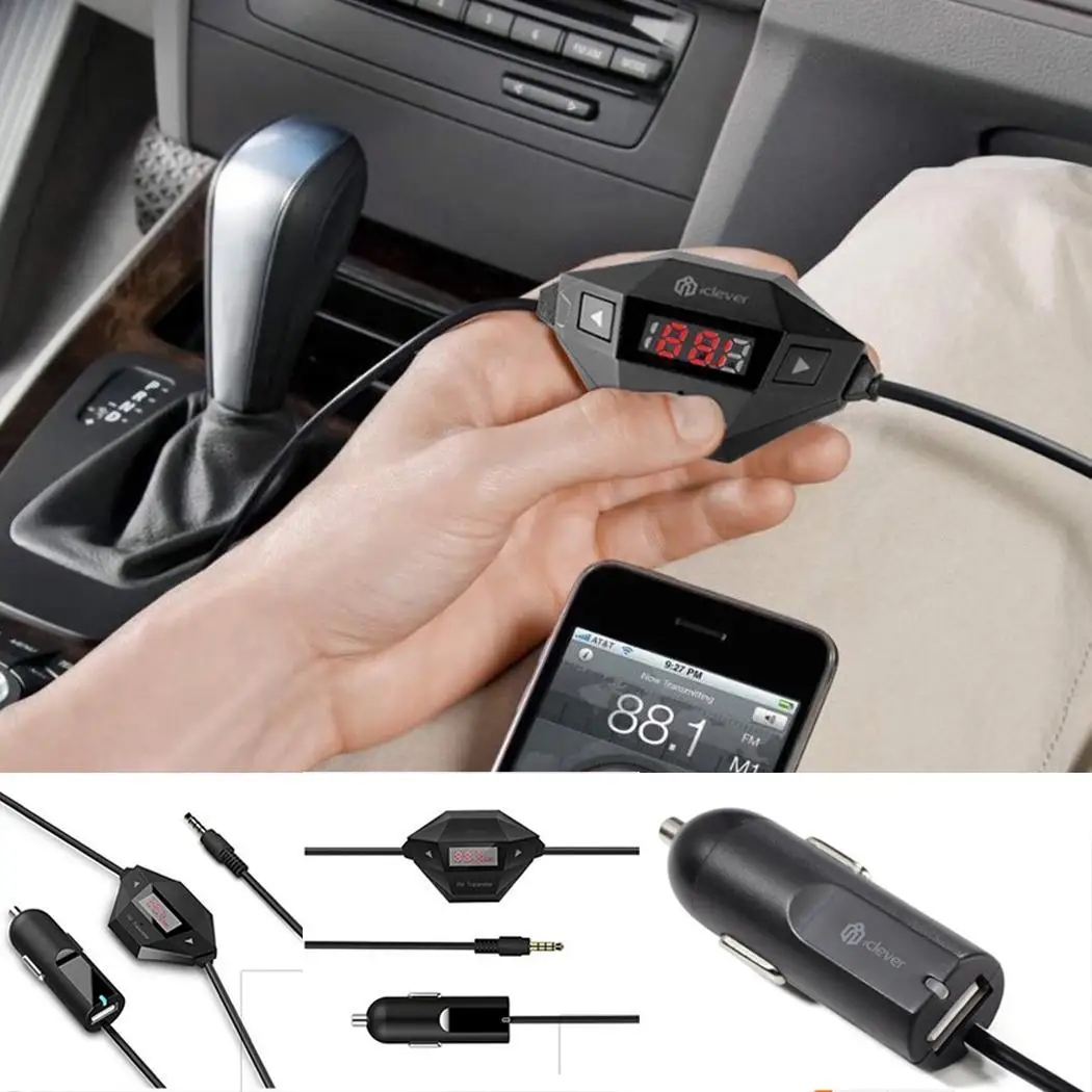 Автомобильный беспроводной fm передатчик Hands free автомобильный комплект 3 5 мм
