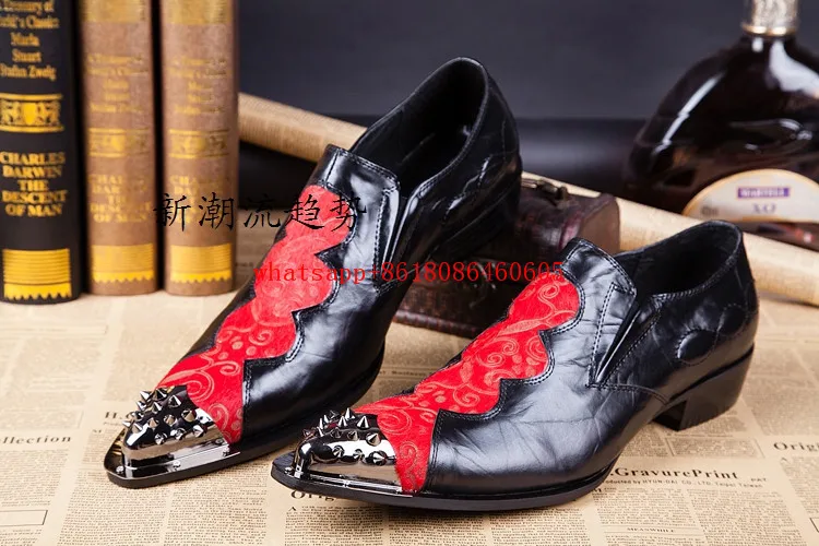 Новое поступление мужская обувь с вышивкой Choudory кожаные красные резные броги