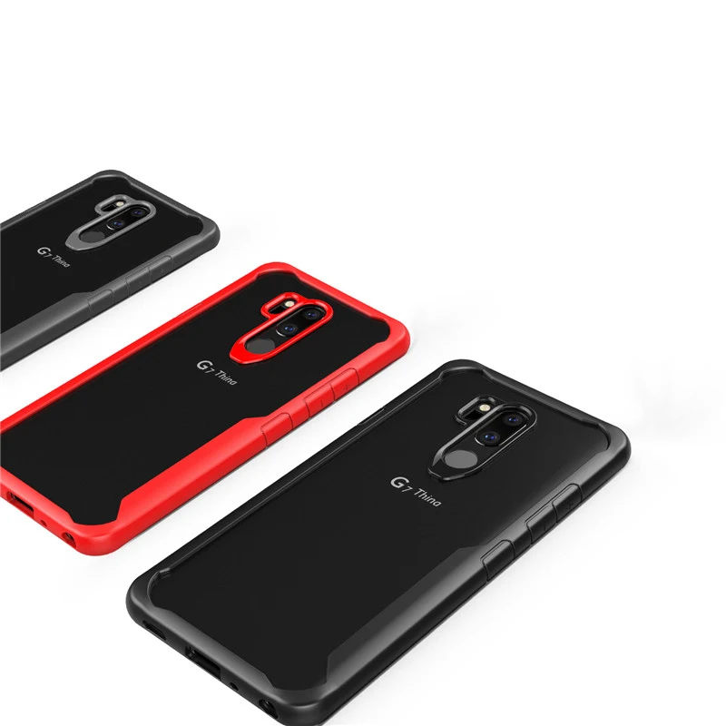 G7 transparent Case shockproof Clear Phone For LG ThinQ Soft TPU Silicone+Hard Acrylic Back Cover Full Protective |