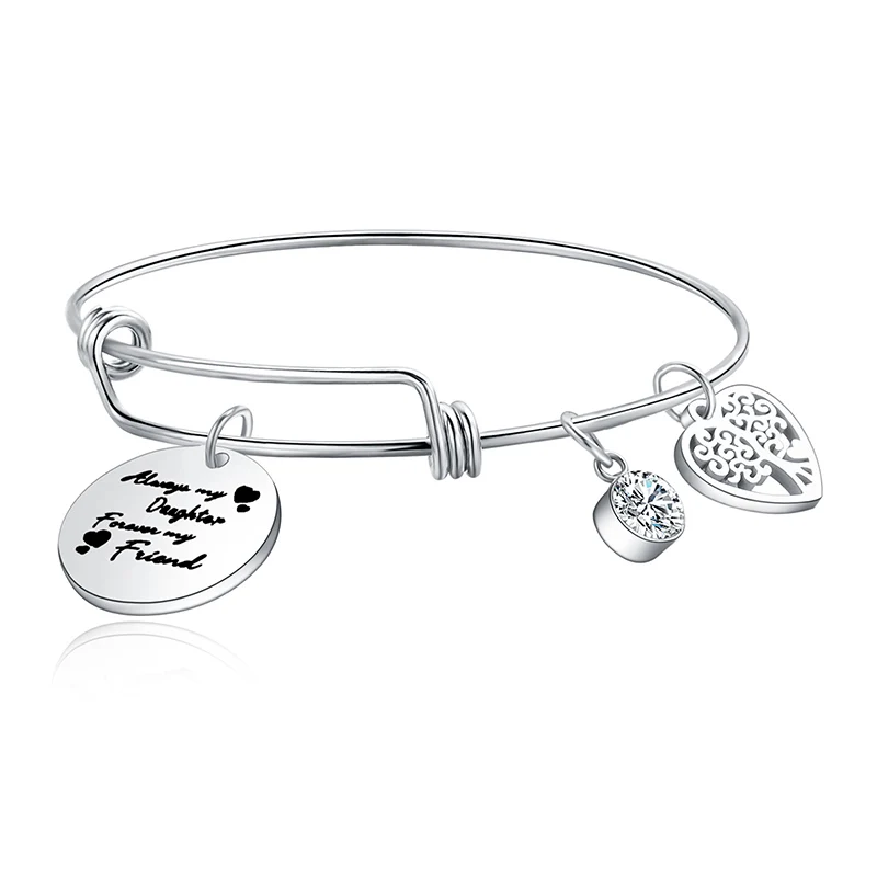 

Engraved Charm Bracelet Jewelry Engraved Charms Bracelet & Bangle Life Tree Jewelry for Women Female Girls Mother Daughter