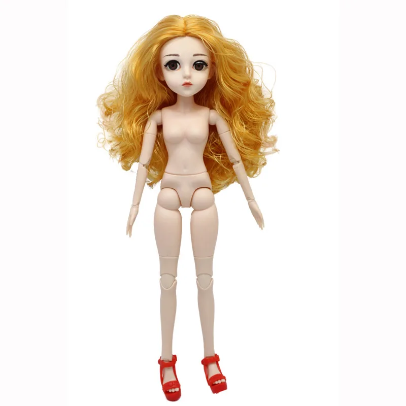 with body 22 подвижные шарнирные 45 см куклы игрушки голова 3D глаза обнаженное тело мода принцесса куклы игрушки одежда аксессуары - Color: with body