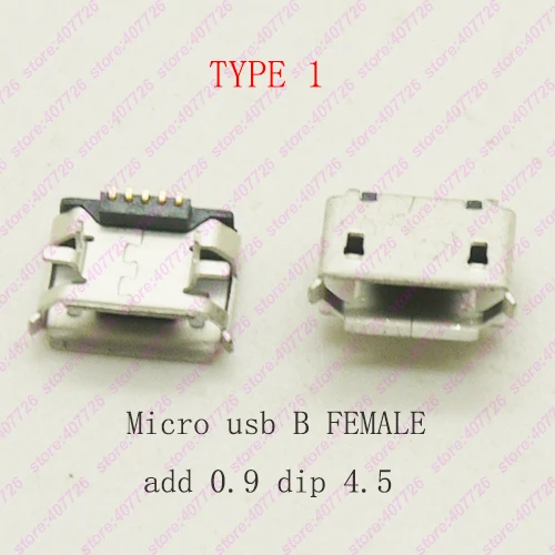 10 шт./лот B тип телефона хвостовой разъем USB Micro женский добавить 0 9 DIP 4