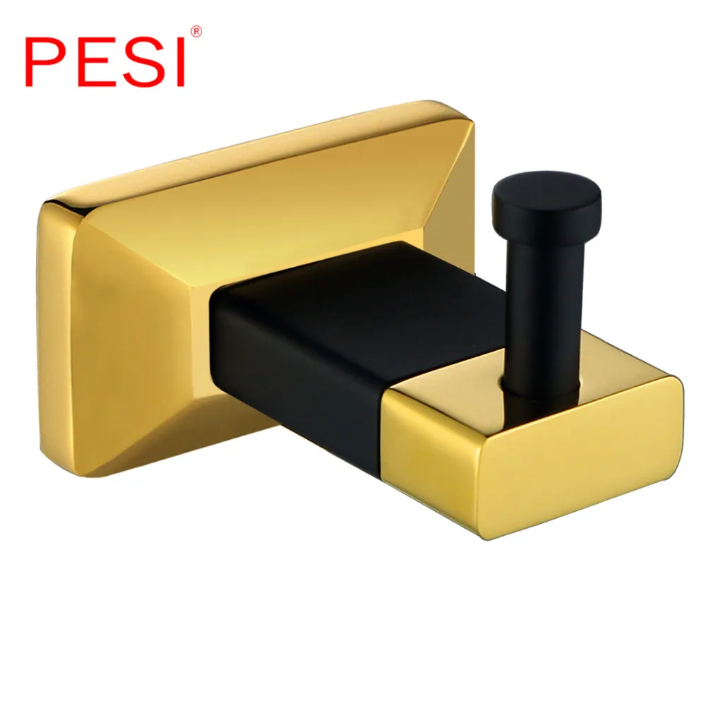 wholesale luxury bathroom accessories bathroom hardware set robe hook towel rail rack ring bar shelf paper holder black and gold free global shipping
