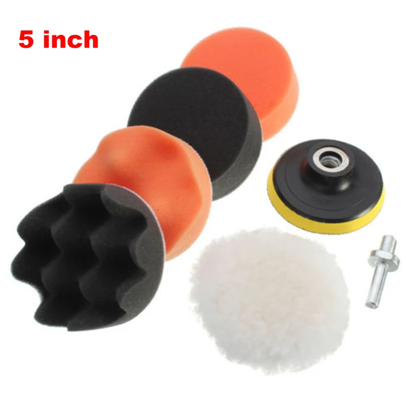 

Youwinme 7Pcs /Set 5 Inch Car Polishing Sponge Wash Waxing Buffing Pads For Auto Cleaning Washing Tool Compound