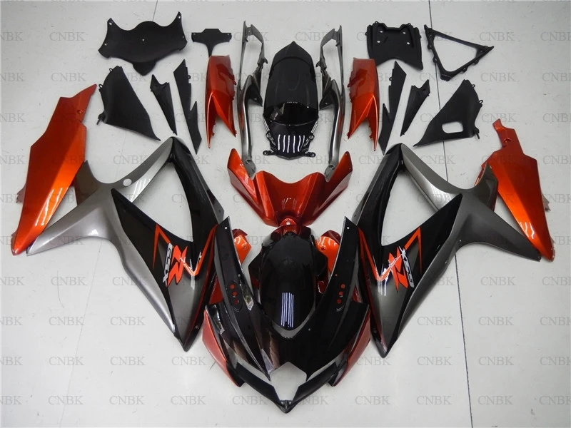 INJECTION mold Для GSXR750 2008-2010 K8 наборы для тела GSXR 750 2009 Оранжевый Серебряный черный наборы для тела GSX R 600 08 09 Обтекатели неокрашенные - Цвет: INJECTION mold