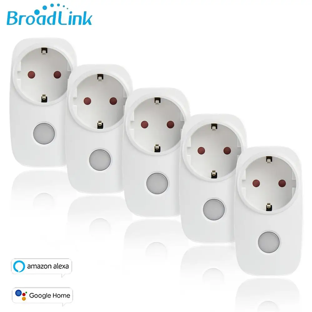Broadlink коммутатор Wi-Fi SP3S умная розетка для работы ALexa Google Home, 1/2/3/5 шт. состоящий из адаптера с европейской вилкой сетевую розетку автоматизации дистанционного Управление - Комплект: 5 Pcs SP3S EU Plug