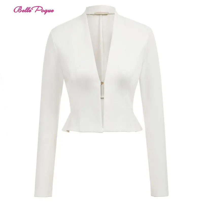 Женское облегающее пальто Bell Poque длинное однотонное офисное с баской на подоле