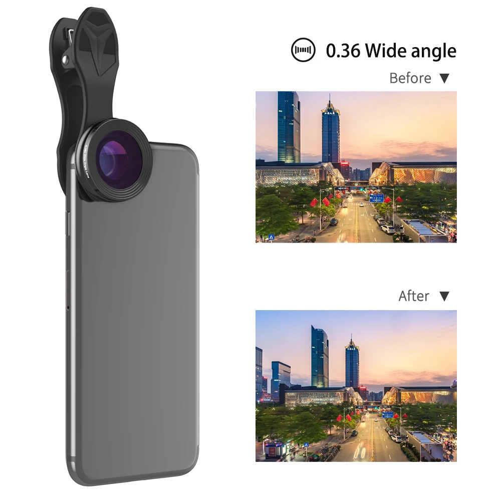 APEXEL 3 в 1 230 градусов рыбий глаз 0.36x широкоугольный 15X макрообъектив фотообъектив с