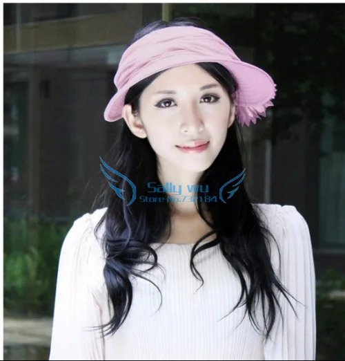 Free shipping 2014 Hot Fashion outdoors Women Original Summer Foldable Flower Lace Visors Ladies Sun Hat Caps casual style | Аксессуары