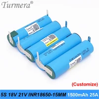 5s 18v 21v battery 18650 pack inr18650 15mm 1500mah 25a welding battery for screwdriver battery and vacuum cleaner customized
