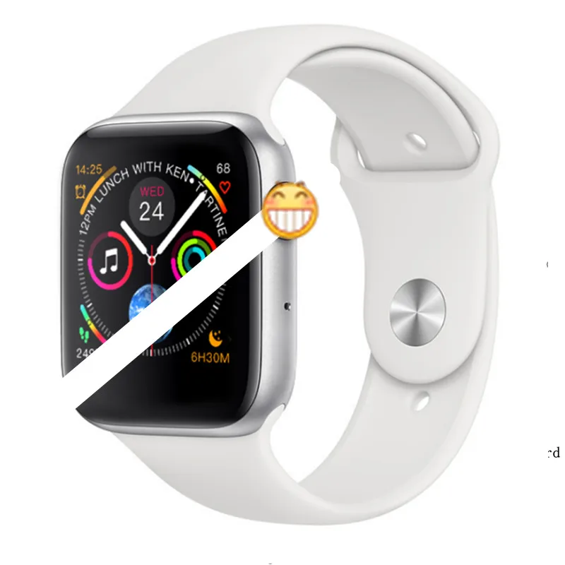 silver W34 Смарт часы 44 мм часы 4 сердечный ритм SmartWatch чехол для apple iPhone Android телефон IWO 5 6 Обновление не apple Watch PK P68 A1 - Цвет: silver