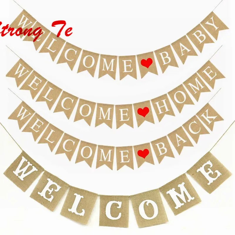 1set Welcome Back Decorations Banners Lovers Father Mother Brothers Sisters Welcome Home Party Decoration Welcome Baby Flags