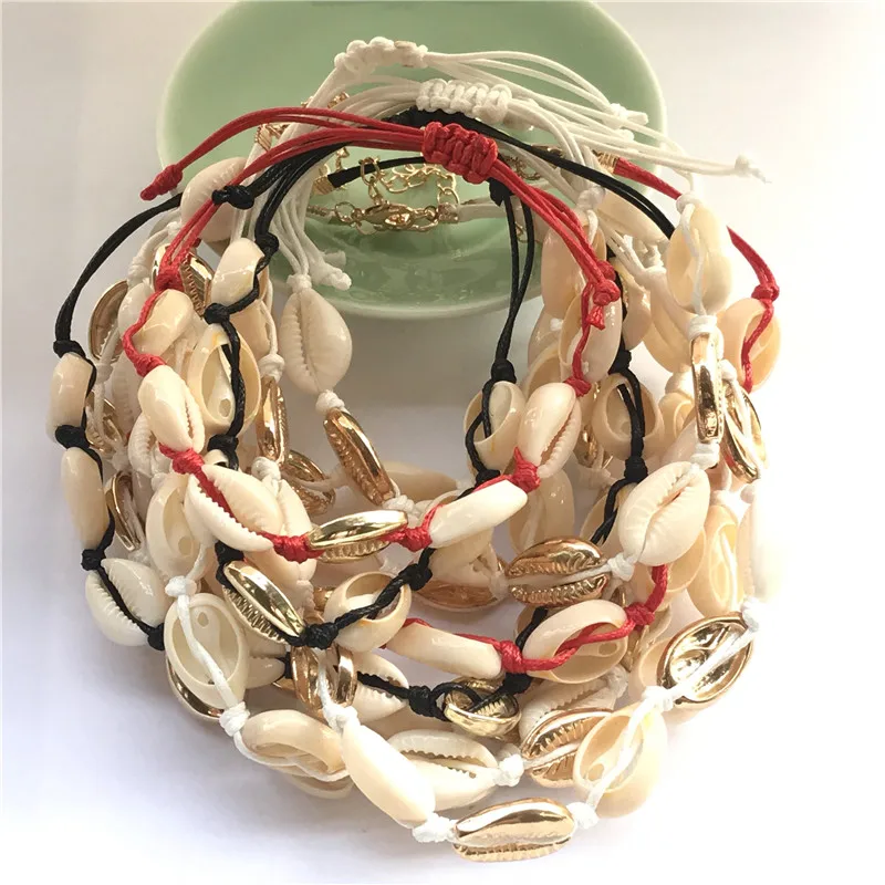 2019 модное золотое ожерелье чокер из ракушек Cowrie для женщин и девушек богемное