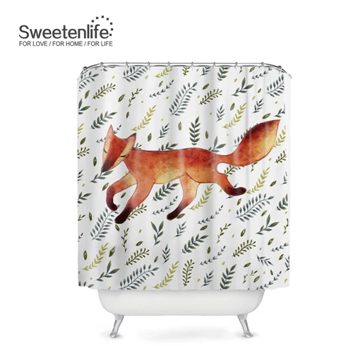 SL0098 Sweetenlife 150x180 см Милая Лисичка занавеска для душа для ванной комнаты Полиэфирная Ткань Водонепроницаемая занавеска Европейский стиль занавеска для ванной - Цвет: SL0098