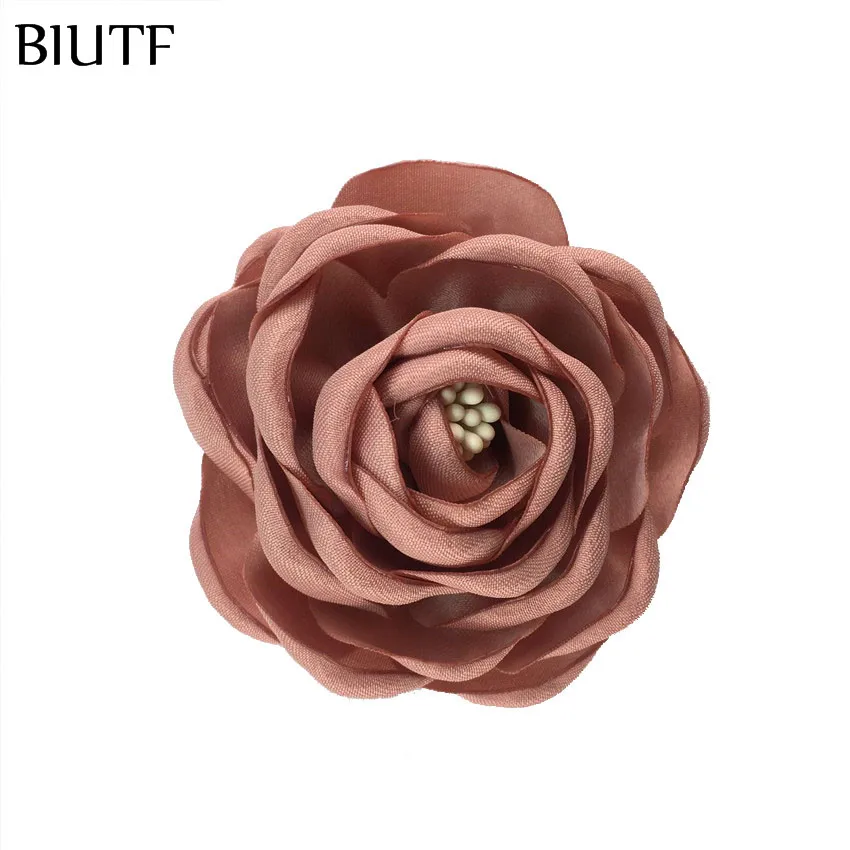 8-cameo 5 шт./партия, 2,4 ''сгоревшие атласные цветы Camelia с Stamen 6 см, шикарные тканевые детские головные уборы, обувь, аксессуары для творчества TH284 - Цвет: 8-cameo