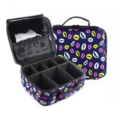 Purple lips mini B Хит, высокое качество, профессиональный органайзер для макияжа, для путешествий, большая емкость, сумка для хранения, чехол для костюма, s Bolso Mujer, косметический Чехол - Цвет: Purple lips mini B