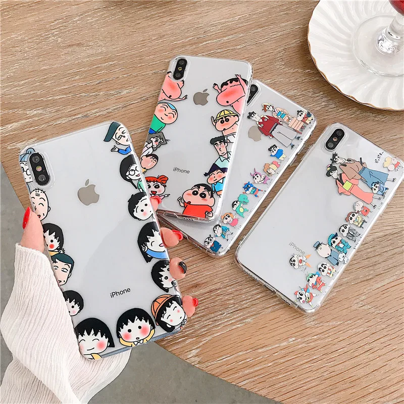 Для Apple iPhone 6 6s 7 8 plus X Xs Max XR чехол для телефона мультяшный интересный Crayon Shin-chan Maruko