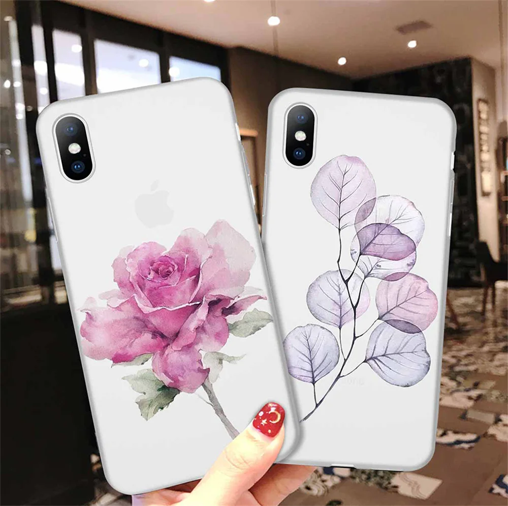 Lovebay чехол для телефона для iPhone 11Pro 6 6s 7 8 Plus X XR XS Макс 5 5S SE красивый цветок матовый чехол из мягкого ТПУ для iPhone 11 чехол для телефона