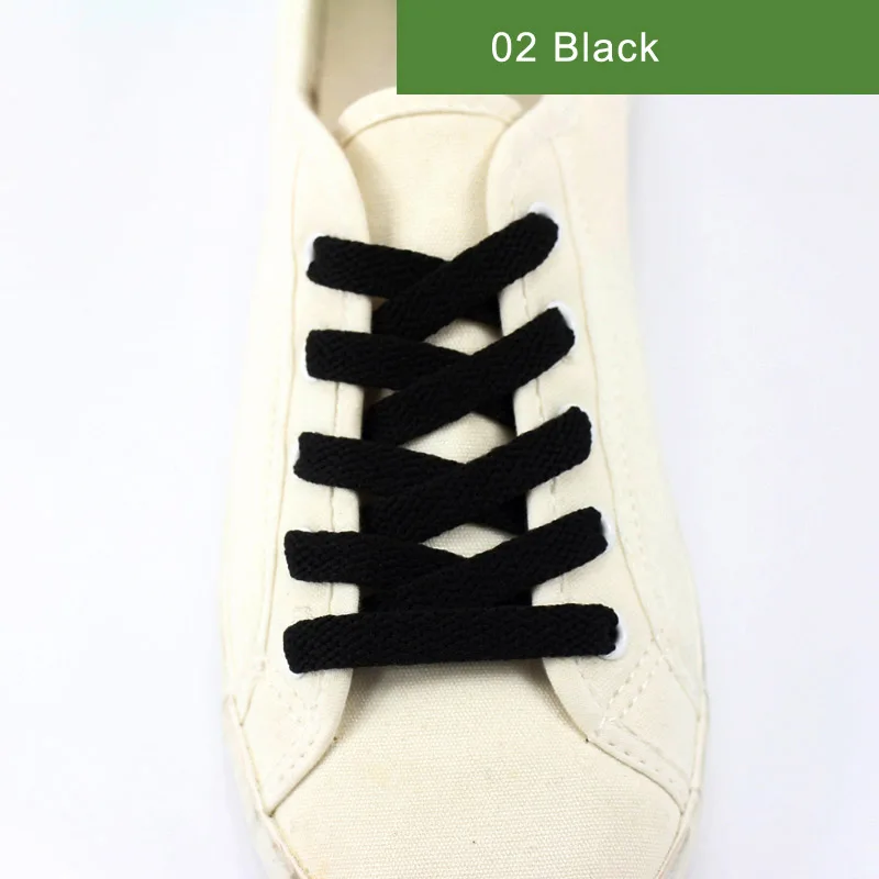 02 Black Новинка, 1 пара шнурков, плоские цветные светодиодные шнурки для обуви, модная парусиновая обувь, цветные шнурки для мальчиков и девочек, длина шнурка: 60-200 см - Цвет: 02 Black
