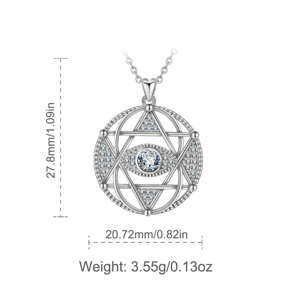 EUDORA, 925 пробы, Серебряная Звезда Давида и сглаза, подвеска, ожерелье, модное, с гексаграммой, прозрачное, CZ, ювелирное изделие для женщин, подарок CYD320