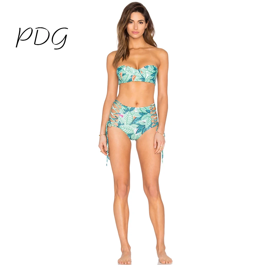 Bandeau Bikinis 2017 Women Swimsuit Brazilian Halter Bikini Set Swimwear Female Bathing Suits High Waisted wim Biquini | Спорт и