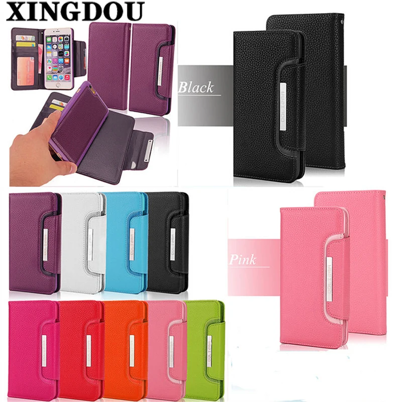 XINGDUO для чехла iphone 5S из искусственной кожи съемный чехол бумажник c застежкой для iphone 7/7 Plus/6 6 S Plus/5/5s/SE/4/4S