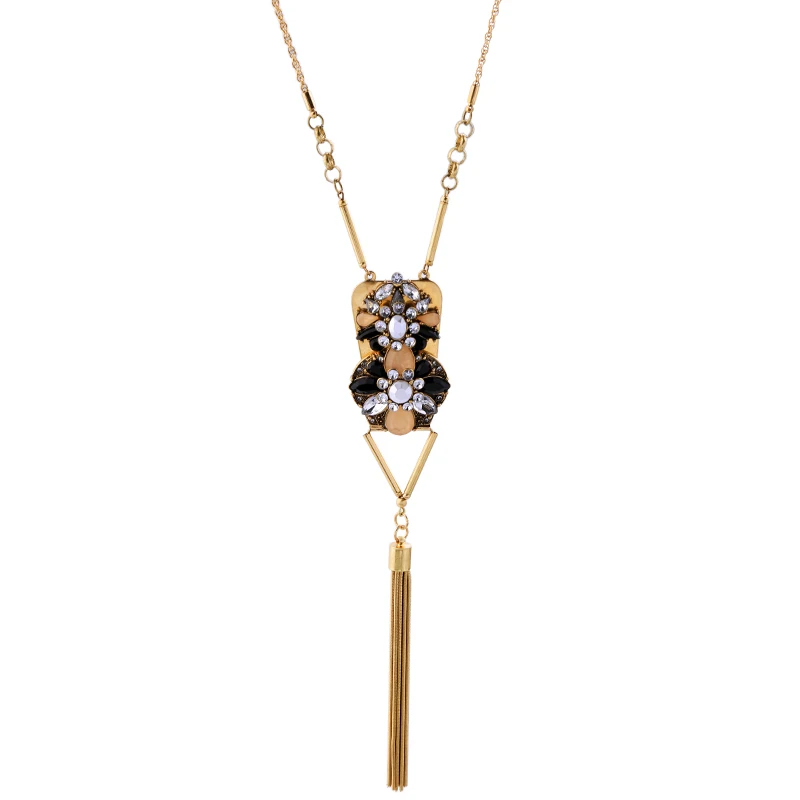 Оптовая цена акриловый цветок союзника Золотой тон Длинная кисточка подвеска