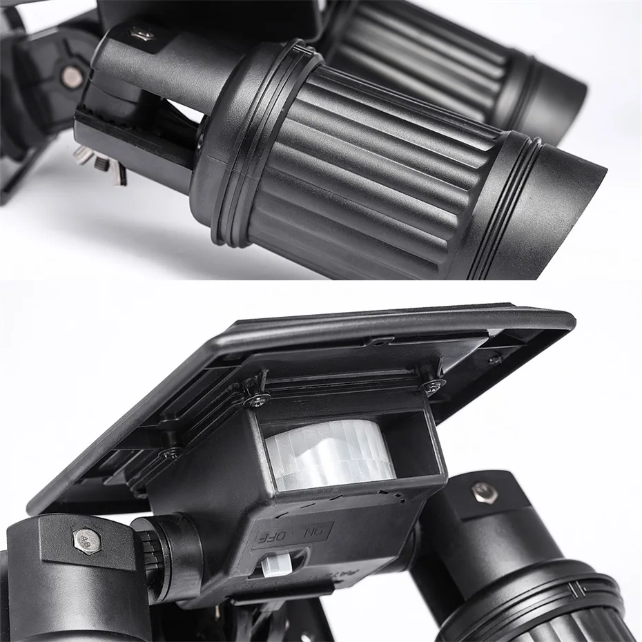 Светящаяся лампа с двумя головками 2*7 светодиодов на солнечной батарее пассивным