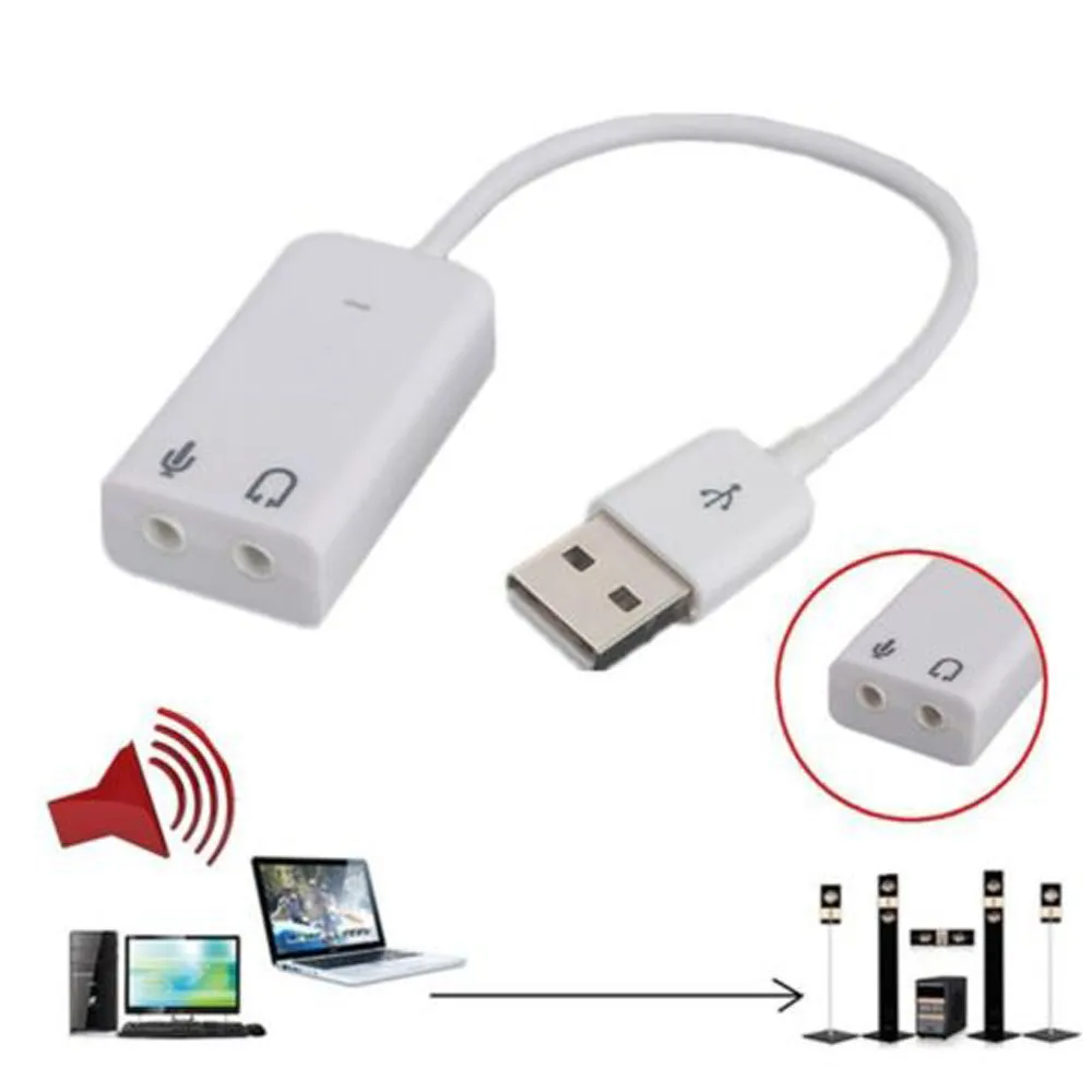 Внешний Виртуальный USB 2 0 для ноутбука конвертер стерео звуковая карта аудио