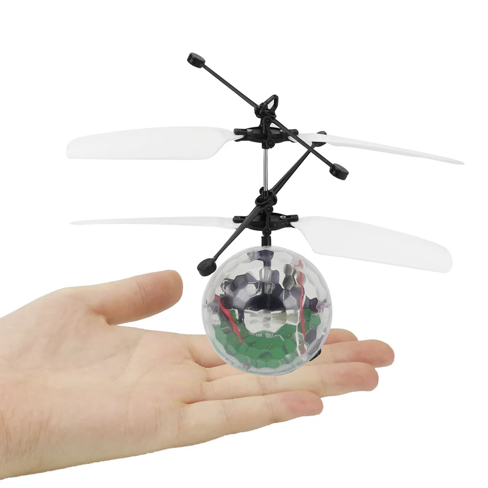 Crystal ball induction aircraft helicopter drone colorful lights suspended remote control flying toys | Игрушки и хобби