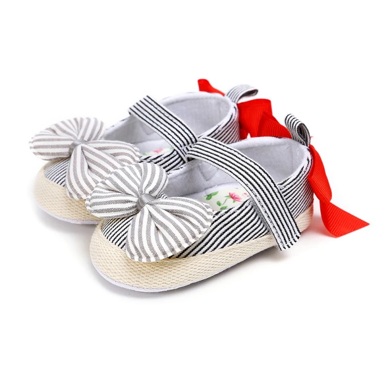 

Baby Girl Breathable Anti-Slip Shoes With Bowknot Casual Sneakers Toddler Soft Soled Heel with bow First Walkers