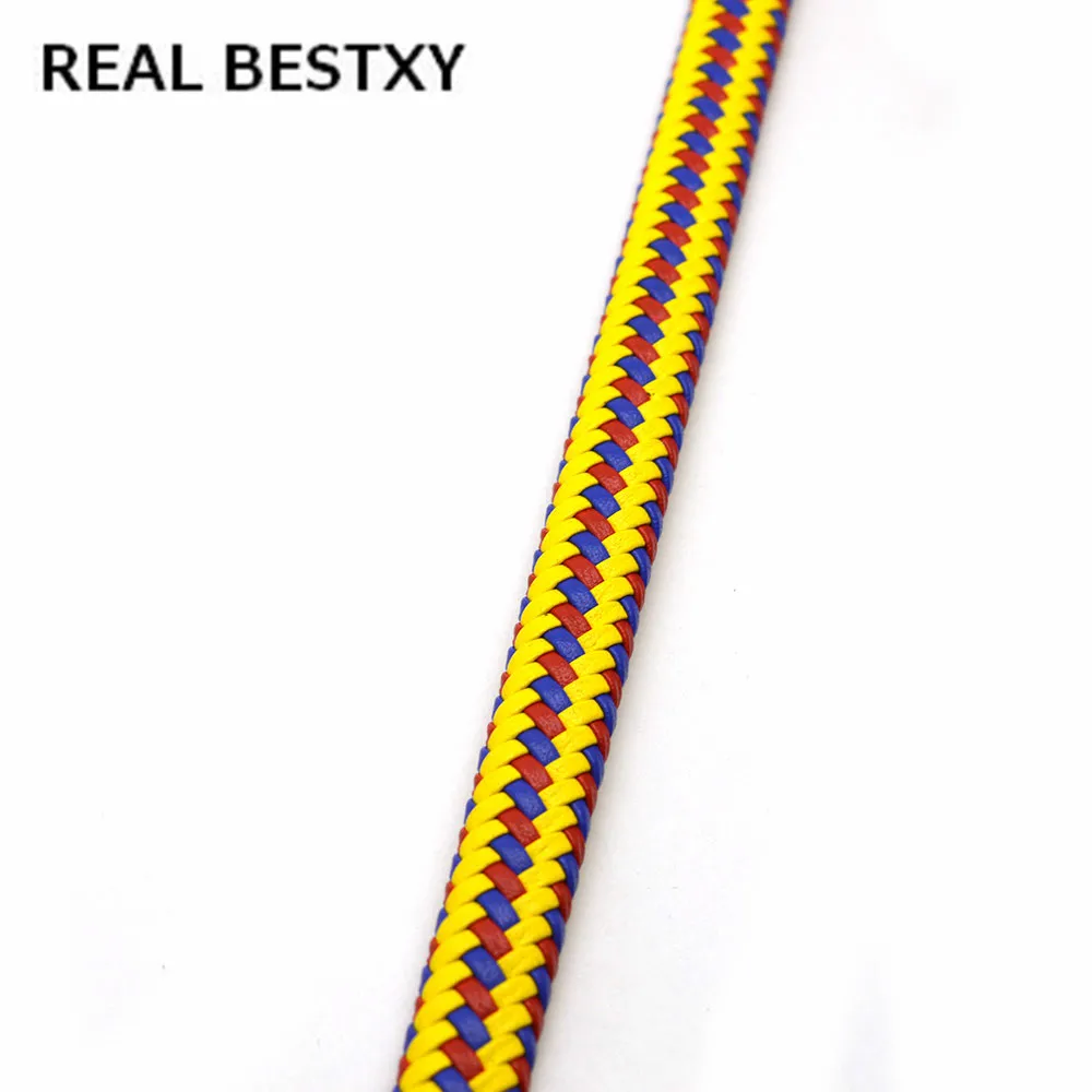 yellow red blue Настоящий BESTXY, 1 м/лот, 12x6 мм, с плоской задней частью, Плетеный кожаный шнур для изготовления браслетов, аксессуары для ювелирных изделий diy - Цвет: yellow red blue