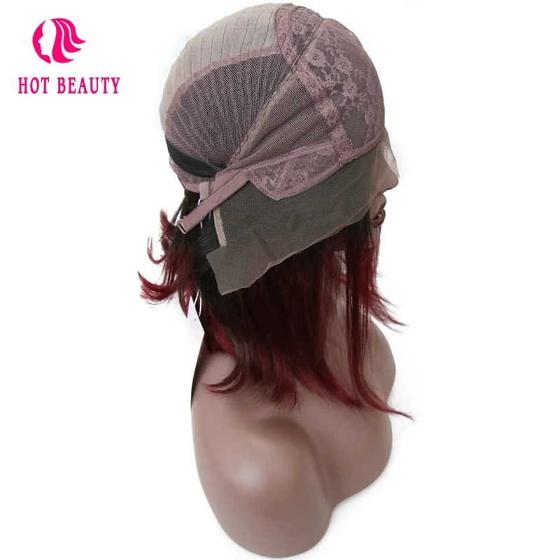 Горячая Красота волос 250 Плотность фронта шнурка человеческих парики короткий