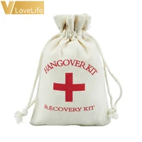 50pcs hangover kit wedding souvenirs holder bag 4x6 cotton gift first aid gift bags party favors for a holiday hand made