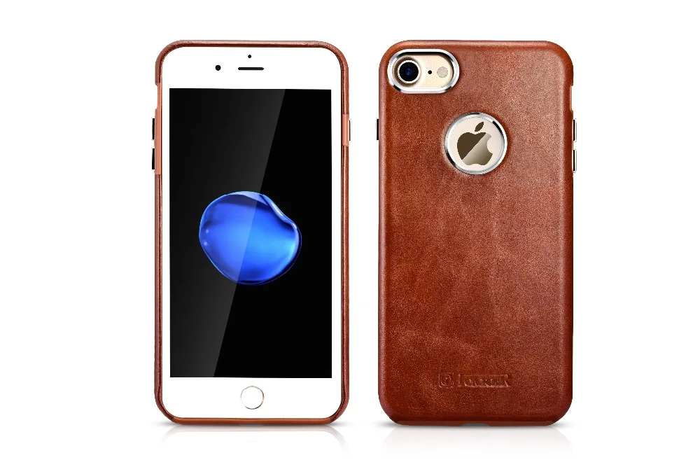 Чехол icarer для iPhone 7 черный чехол из натуральной кожи Plus 6 6s тонкий защитный