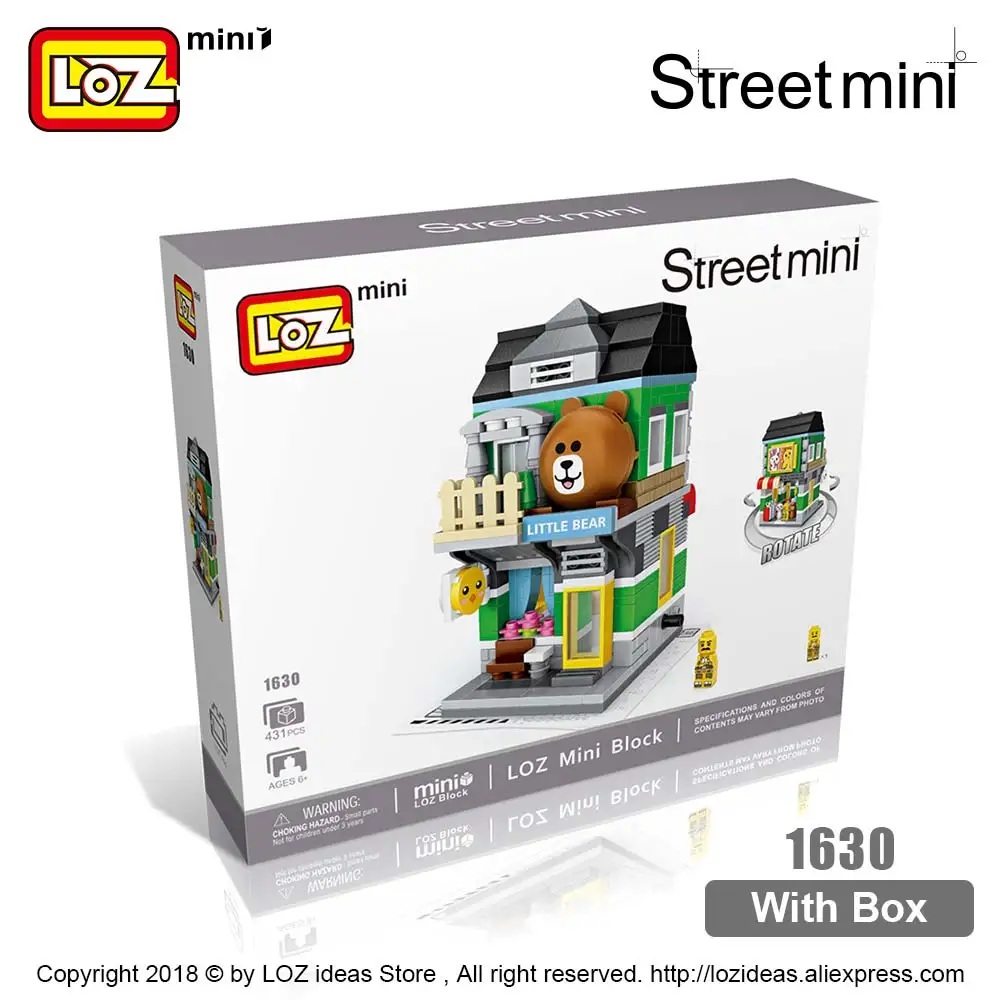 1630 With Box LOZ мини-блок мини-улица город 3d Строительные блоки дом мультфильм магазин модель DIY сборочные игрушки для детей развивающие аниме развлечения - Цвет: 1630 With Box