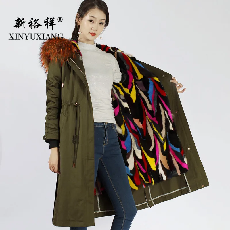 XINYUXIANG 2018 новый тонкий шнурок уличная Для женщин парки зимние Роскошные 100%
