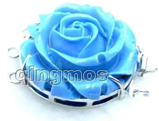 Big 30mm blue synthesize Coral Flower shape Three strands Clasp-gp68 Wholesale/retail Free shipping | Украшения и аксессуары