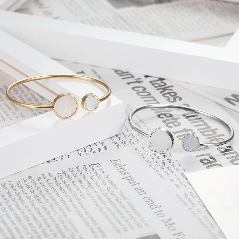 Браслеты женские из нержавеющей стали круглые классические ювелирные украшения