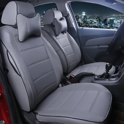 gray HLFNTF Кожаные чехлы на сиденья автомобиля для Volkswagen Passat polo golf tiguan touran автомобильные аксессуары - Название цвета: gray