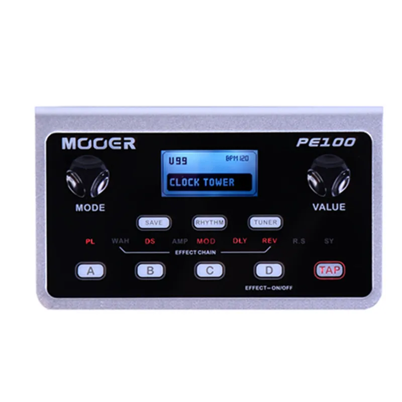 

MOOER PE100 Portable Guitar Mutil-Effect Pedal Processor LCD Display Guitar Effect with Pedal Connector
