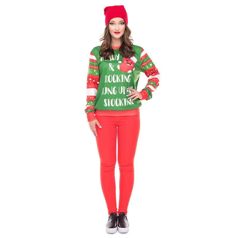 Ugly Christmas Sweater Unisex Men Women Vacation Santa socks Pullover Funny Womens Sweaters Tops Winter Clothing | Женская одежда