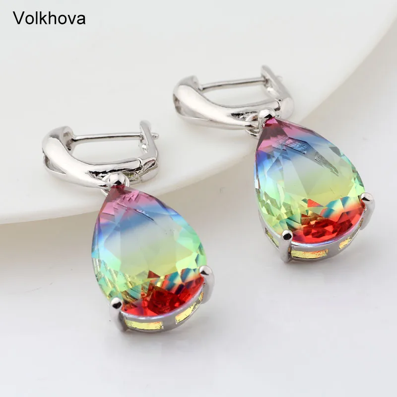 Новые длинные синие серьги с градиентом в виде капли воды женские модные