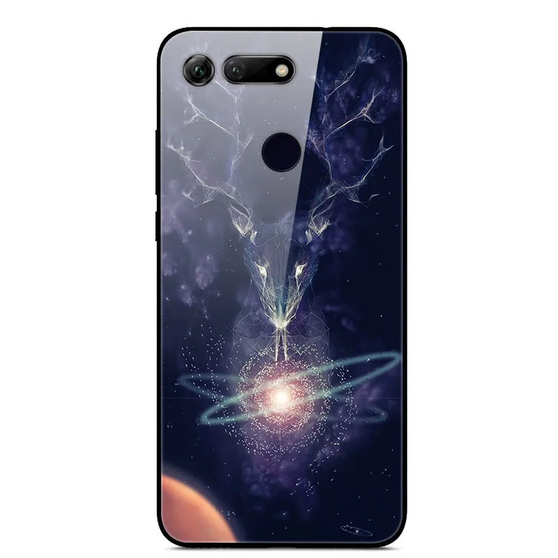Красный Чехол для huawei Honor View 20 20 S, закаленное стекло с принтом, чехол для huawei Honor 20 S, MAR-LX1 чехол для huawei View 20 V20 - Цвет: Красный
