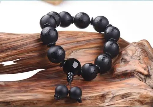 Изящные Ювелирные изделия Koraba модный браслет из натурального обсидиана с