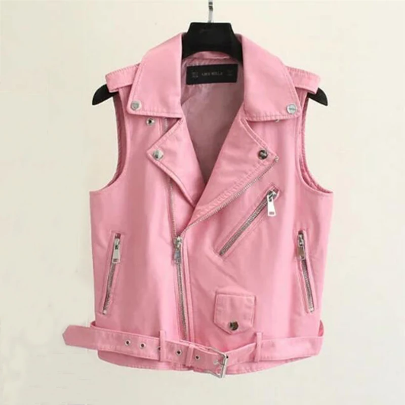 2017 модная Укороченная байкерская куртка без рукавов женский жилет мотоциклетный