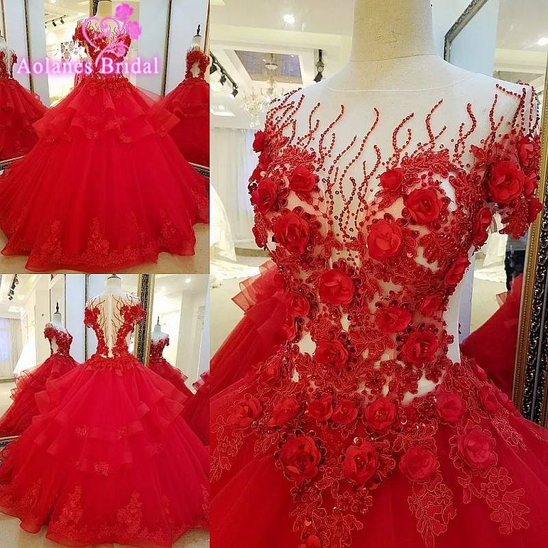 Платья de Noiva Robe Mariage красное вечернее платье бальное аппликационные жемчужины для