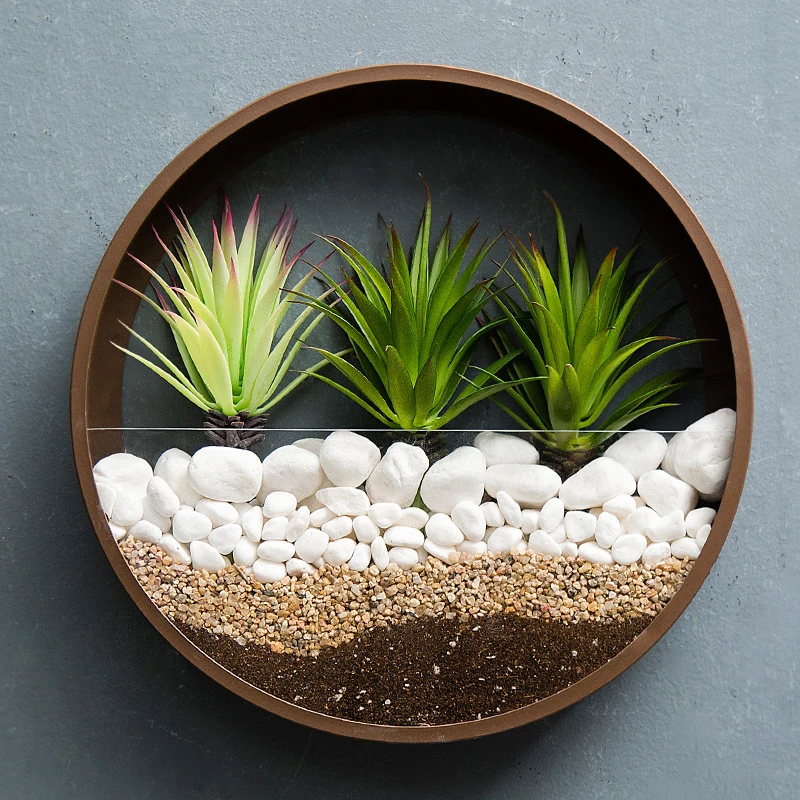 

Modern Creative Iron Art Glass Hanging Vase Wall Flower Pot Succulent Plant Planter Nordic Home Decoration Bonsai Glass Vase New